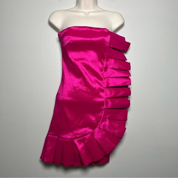 NEW ASOS Club L London Dress 4 Hot Pink Party Event Avant Garde Barbie Mini - Picture 1 of 11